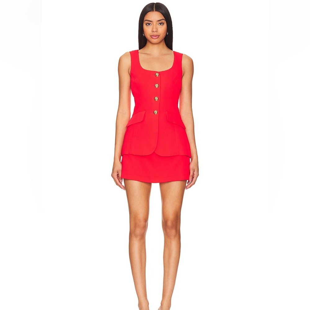 Amanda Uprichard Kaya Romper in Crimson XS - NEW WITH TAGS